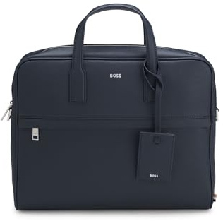 BOSS Herren Zair S doc case Aktentasche mit Folienprint-Logo Hellblau Stck
