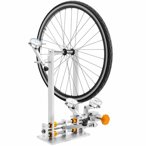 Snnozy Fahrrad Zentrierständer für 10-29inch, Zentrierständer Fahrrad Laufräder Kalibrierungsständer Radwartungs Felgen Korrekturständer Radbreite Einspeichen Zentrierständ (Gold)