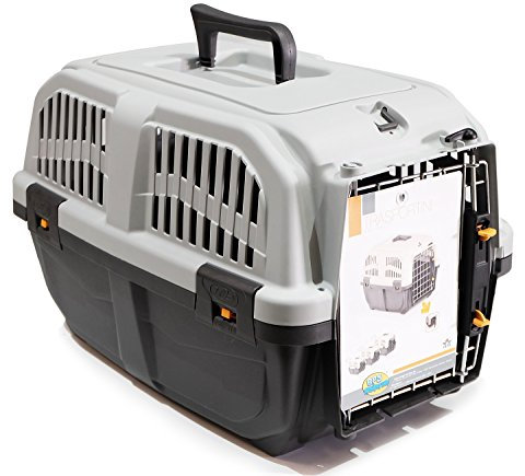 BPS (R) Transportín de plástico para Perros y Gatos Mascota Color Gris/Gris Oscuro 48 * 31,5 * 31cm Tamaño S BPS-4140