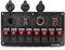 8 Gang Marine Switch Panel Waterproof - Red Indicator Switches, Cigarette Lighter Socket Lighter, Digital Voltmeter Display, Dual 5V USB Charger Socket, DC 12V Slot, Light Housing-Motor