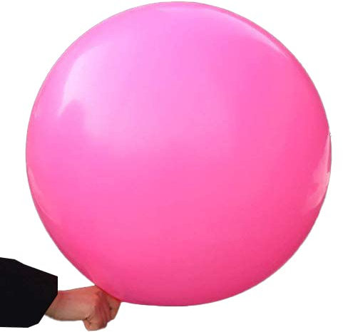 GuassLee 5 Big Balloons - Ballons Ronds de 36 Pouces - Ballons géants réutilisables en Latex très épais et épais pour des décorations de fêtes de Mariage, décorations de Noël (Rose Vif)