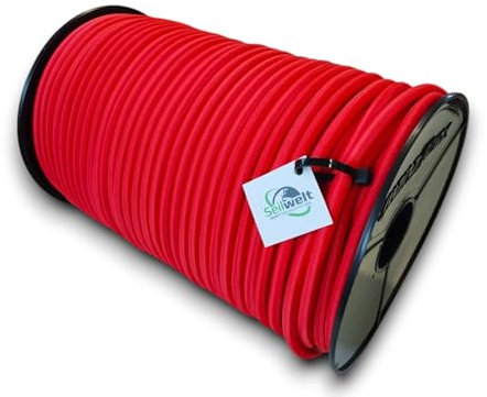 10m Expanderseil 8mm Gummiseil in Rot Gummikordel Expanderseil 10m - 100m für Plane LKW Netze Zelte Abdeckungen