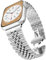 baozai Compatible with Apple Watch 41mm 40mm 38mm, Solid Stainless Steel iWatch Band Replacement for Apple Watch Series 9/8/7/6/5/4/3/2/1/SE for Women, Silver, 41mm/40mm/38mm
