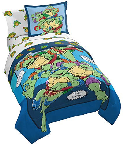 Nickelodeon Teenage Mutant Ninja Turtles Bettwäsche-Set, 5-teilig, wendbar, superweiche, lichtbeständige Mikrofaser, offizielles Nickelodeon Produkt