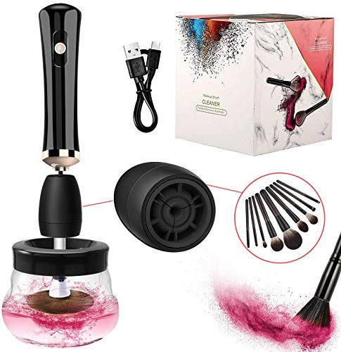 Lyneun Elektrischer Pinselreiniger, Make Up Pinsel Reiniger, Make Up Pinselreiniger Trockner mit 3 Geschwindigkeiten Einstellbar, Automatische Reinigungs maschine für 5-25mm Make up Pinsel