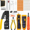 MAYLINEE RJ45 Professionelle Netzwerk Crimpzange für RJ11, Cat7, Cat6a, Cat6, Cat5,Kabel tester Kit, Crimpzange RJ45 Crimpstecker Set(Gelb)
