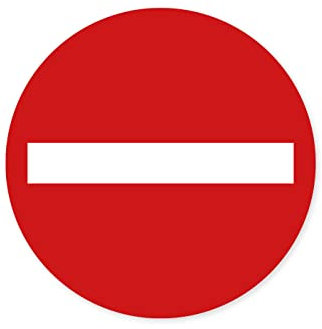 Ritter Mediendesign Aufkleber Einbahnstrasse Tür-Schild Sticker Warnschild Rot Witterungsbeständig Rund Witterungs- und UV-Beständig, 10 cm x 10 cm
