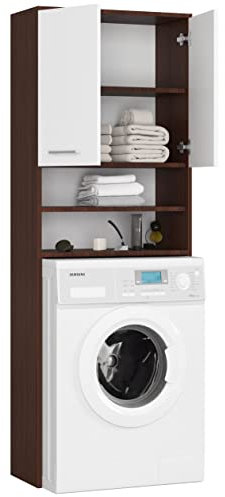 BDW Waschmaschinenschrank 180 x 64 x 30 cm - Badregal Hochschrank Waschmaschine Bad Schrank Badezimmerschrank Überbau