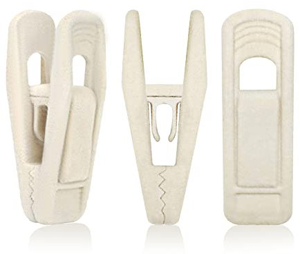 Andiker 20 Stück Samt-Kleiderklammern Wäscheklammern, rutschfeste, Starke, fingerbeflockte Klammern für dünne Samt-Kleiderbügel, Anzüge, Hosen, Röcke (Beige)