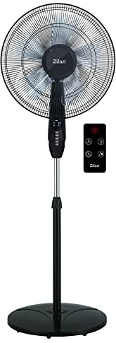 Zilan Standventilator mit LED-Display, 16 Zoll, 3 Geschwindigkeitseinstellungen, 8-Stunden-Timer, 3 Geschwindigkeitseinstellungen, Oszillationsgeschwindigkeitseinstellung, 60 Watt