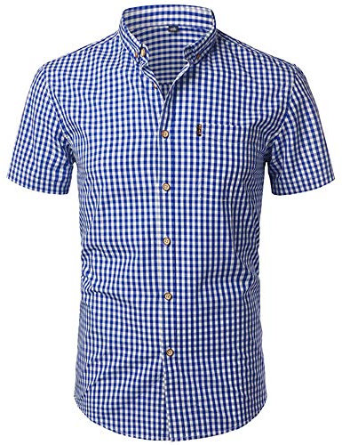 Sinyales Hemd Herren Kurzarm - Hemd Herren Kurzarm - Herren Karo Baumwolle Hemd Casual Slim Fit Herren Hemden Button Up Männer Kleid Hemden Business Männer Weich Bequem Hemd Chemise,Stil A,XXL