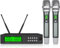 Kimyah Wireless Microphone System, Dual UHF 200 Channel Handheld Microphone Wireless, Auto Connect 328ft Coverage Wireless Microphones & Systems, Cordless Mic Suitable for Church,Wedding,DJ,Karaoke