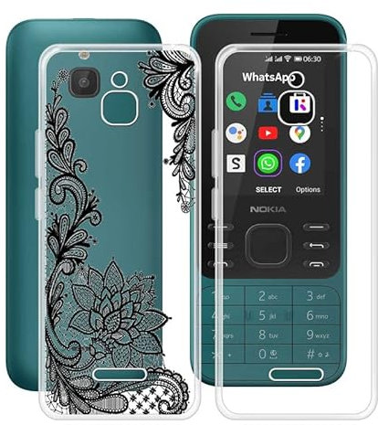 HGJTF Handyhülle Hülle für Nokia 6300 4G (2.4), Ultradünn Transparent Weiche Silikon Stoßfest Case Tasche, Anti-Vergilbung TPU Bumper Cover Schutzhülle für Nokia 6300 4G - Clear + WM108