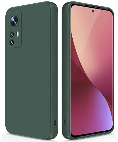 GiiYoon Hülle Kompatibel mit Xiaomi 12 /Xiaomi 12X /Xiaomi 12S, Hochwertiges Liquid Silicone Case, Rundumschutz Handyhülle, Kratzfestes Weiches Mikrofaserfutter- grün