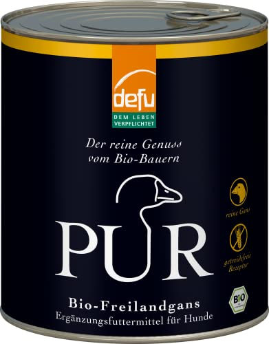 defu Hundefutter | 1 x 800 g | PUR Bio Freilandgans | Premium Bio Nassfutter | Ergänzungsfuttermittel für Hunde