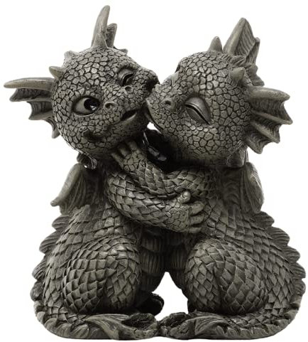 Gartenfigur Gartendrache - Modell Loves klein - Fantasy Figur Deko Drache süß