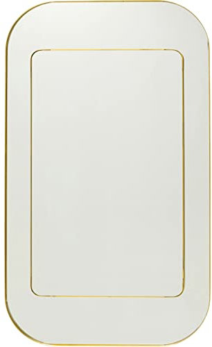 Kare Design Wandspiegel Double Row, Gold, Rechteckiger Spiegel, Wanddekoration für Schlafzimmer, Bad oder Flur, Stahl Rahmen mit Messing veredelt, 140x80 cm (H/B)