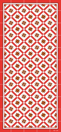DobleUve Estudio Alfombra Vinílica Hidráulica 24 | Rojo | 65x110 cm | Alfombra Cocina Lavable Antideslizante | Alfombra Vinilica | Suelo Vinílico | Alfombra Vinilo Salón