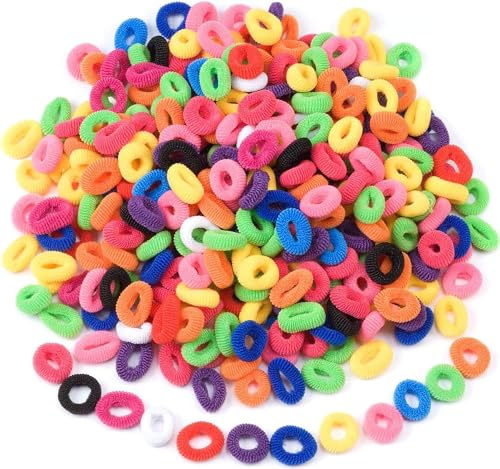 Red Ember 100 Mini-Haargummis | Haargummis für feines, dünnes oder glattes Haar | Pferdeschwanz-Packung | Ouchless Haargummis für Babys, Kleinkinder und Kleinkinder | 2,5 cm Durchmesser