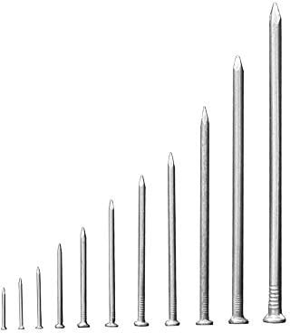 Concrete nails,Iron Nails, Iron Nails, Small Woodworking Nails, Household Round Nails, Foreign Nails, fine Nails, 8 Points 1 1.5 2 3 4 5 6 inches-1.5 inch Length 40mm Thick 2mm 450 ( Color : 2 Inch Le