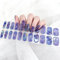 22PCS Semi Cured Gel Nails Strips, Self-Adhesive Full Wraps Gel Nail Polish Stickers, Long Lasting Gel Nail Stickers with Soft Glossy Gel Finish, Blue Starry Night Design French Manicure Stickers