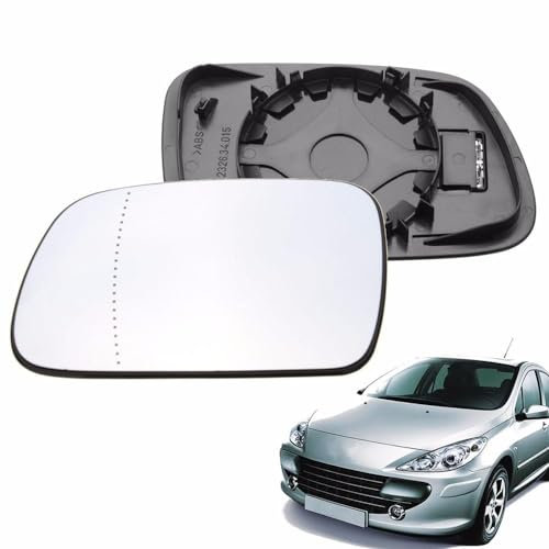 ALOEU Cristal de Espejo Retrovisor para Peugeot 407/407 SW 2004-2009 8151PE 8151PC 8151GV 8151GW, Cristal de Retrovisor Exterior Calefacción Impermeable,right-1pcs