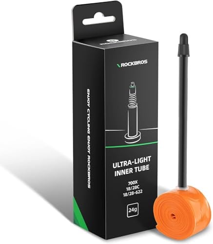 ROCKBROS Fahrradschlauch 700C Presta-Venti 65mm/ 85mm Ultraleicht 24 g TPU kompatibel mit 700 x 18/23/25/28 Reifen