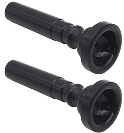 Trompeten-Mundstück aus Kunststoff, für Anfänger, Trompete, Musikinstrument, Zubehör, Trompete, Lyrablätter, Schwarz / Weiß, 2 Stück
