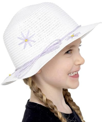 A2Z 4 Kids Straw Hat Summer Beach Sun - Straw Hat AZ4667 Lilac One Size