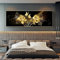 JLCZBT Schwarz Gold Bilder Groß Größe Golden Golden Pflanzenblatt Bild Wandbild Moderne Gold Rose Leinwandbilder Wohnzimmer Schlafzimmer Deko No Framed (Schwarz Gold,50x150cm)