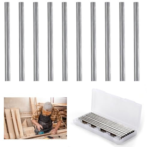 10 Pcs 82mm Reversible Planer Blades, HSS Electric Planer Knives with Dual Cutting Edges Planers Durable Woodworking DIY Tool Compatible with Makita Bosch Hitachi Black & Decker DeWalt Trend Elu