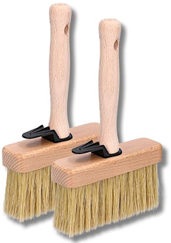 ToolSpace Quast Breit 140 mm Maurerbürste Holz Malerbürste 2 STÜCK Ideal zum Streichen Holz Zäunen Bänken als Tapezierwerkzeug Malerquast Flachenstreicher Deckenbürste Tapezierbürste Vliestapete DIY