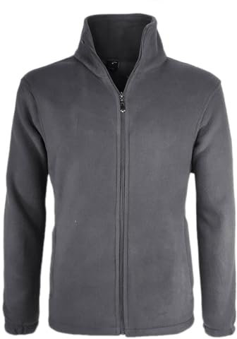 VEQUÈ Felpa Uomo Invernale in Pile con Zip Tasche Maglione Imbottito Caldo Giacca Trekking Neve (IT, Testo, 3XL, Regular, Regular, Grigio)