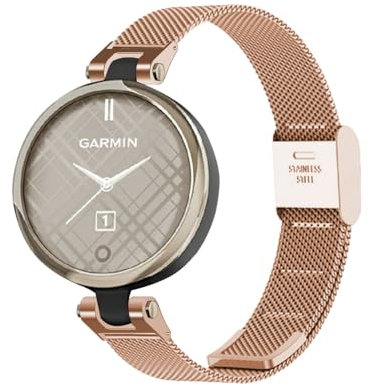 Jukaitu Ersatz-Armband aus Edelstahl, kompatibel mit Garmin Lily, 6.1-8.3 inches, Edelstahl