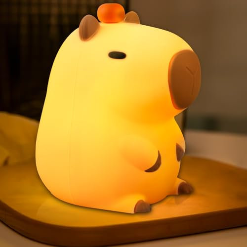 Capybara Nachtlicht, Kinder Capybara Lampe LED Nachtlicht Kinder Silikon Capybara Nachtlicht Dimmbar Wiederaufladbare Baby Nachttischlampe Baby Stilllicht Kinderzimmer Für Schlafzimmer, Wohnzimmer