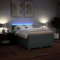 Festnight Boxspringbett 160x200 mit matratze und led Bett 160x200 mit matratze und lattenrost Bett mit Topper &Matratze -Dunkelgrau-160 x 200 cm