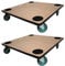 PROREGAL Profi Transportroller mit 4 Rollen | HxBxT 11,5x50x50 cm | Traglast 150kg | Sperrholzplatte | Braun | 2 Stück | Möbelroller Rollbrett Transporthilfe Rollwagen Roller