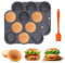 Moule à Pain Hamburger, Lot De 2 Moules à Petits Pains 8 CavitéS Mini-Petits Pains à Hamburger Moule à PâTisserie AntiadhéSif Pour Hamburger Pain Muffins Outil De Cuisson Kichen DiamèTre 8cm
