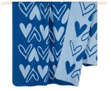 PAD - Decke, Kuscheldecke - Heart - Blue - 70% Baumwolle, 30% Polyacryl - 150 x 200 cm