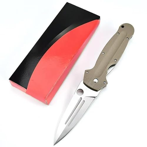 Amacigana Klappbares Taschenmesser, Outdoor-EDC-Messer für Camping, Angeln und Survival, S35V-Stahlmesser, G10-Griff (Stil 1)