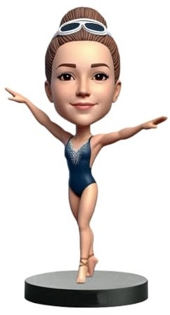 Individuelle Turner-Figur, Wackelkopf, handgefertigt, basierend auf Ihrem Foto, für Sportliebhaber, Bürodekoration, Sammlerstück
