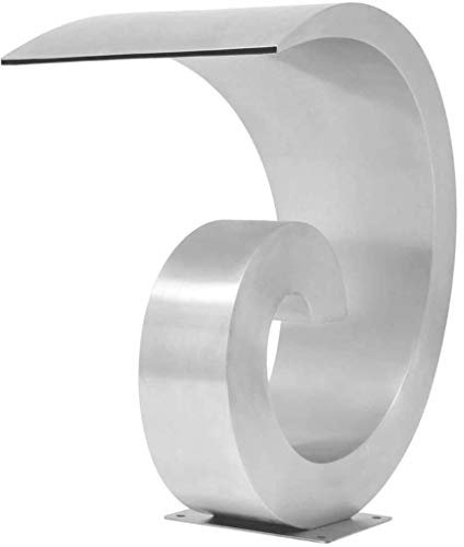 HUIBBGO Fontana a Cascata per Piscina in Acciaio Inox, Cascata per Esterni, Giardino, Piscine interrate, cascate, Fontana a sfioro, 19,7 x 11,8 x 20,9 Pollici