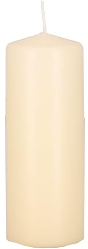VOSTEEN 4X Stumpenkerze 150/58mm Ø Creme - Kerzen Lange Brenndauer getaucht und mit Brandschutz - Blockkerzen Taufkerze Rohling