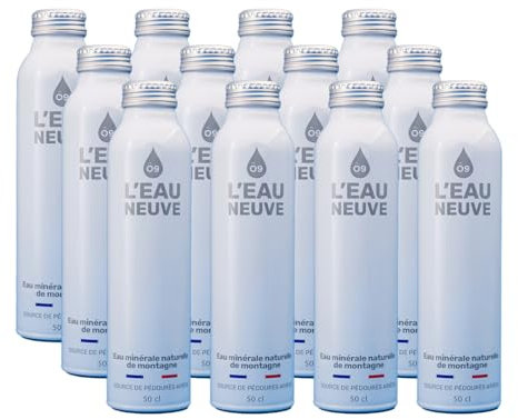 Bottle Can Eau Neuve 12 Bouteilles x 50cl | Eau minérale naturelle naturellement pure à la source de Pédourès