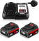 ZEERISA 5.0Ah 18V 20V MAX DCB200 Lithium Battery and DCB112 Charger Cmobo Replacement Compatible with DEWALT 18Volt 20V Max Cordless Power Tools (2 Battery + 1 Charger)