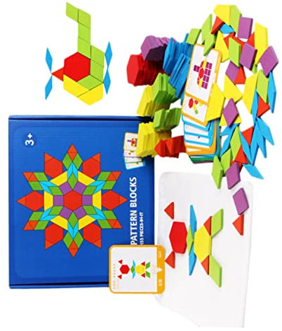 Supvox 155 Stück Geometrische Formspielzeuge Holzpuzzle für Kinderspielzeug aus Holz Puzzle- aus Holz Puzzle- für Bambus
