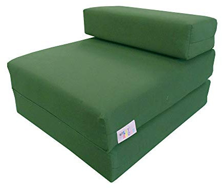 MyLayabout Kids Z Bed - Memory Foam Chair bed & Fold up Mattress | Available in 11 colours. Perfect for childrens sleepovers, reading corners or gaming. (Bottle Green, one size)