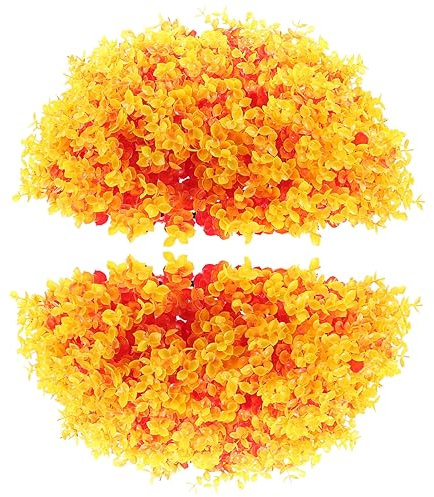 Luxshiny Künstliche Eukalyptus-Topiary-Kugel Orange Wetterfeste Deko-pflanzenkugel Für Garten Fensterladen Hochzeit Fest Innen Außen
