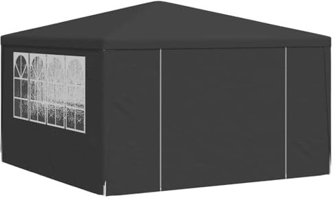 Coavain Zeltpavillon mit Seitenwänden Partyzelt UV-beständig und wasserdicht Einfacher Aufbau Stabiler Rahmen Ideal für Outdoor-Aktivitäten und Partys 4 x 4 Meter Anthrazitgrau 90 g/m²