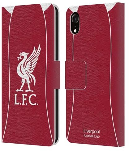 Head Case Designs Officially Licensed Liverpool Football Club Home 2025/26 Kit Leather Wallet Case Compatible With Apple iPhone XR